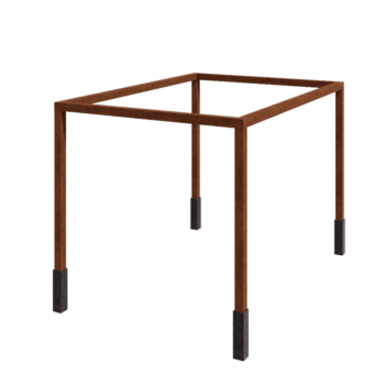 Corten acél pergola - Téglalap - 424 x 300 x 230 cm - Betontalppal