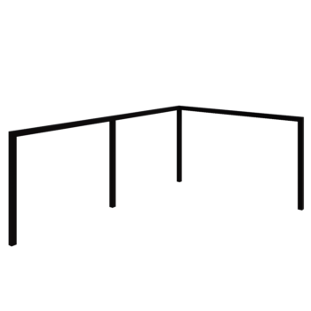 Acél pergola - Sarok - 600 x 412 x 230 cm - RAL9005 matt (fekete) - Betontalp nélkül