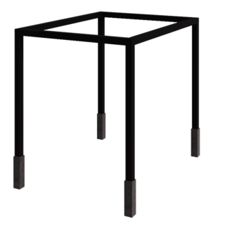 Acél pergola - Téglalap - 324 x 250 x 230 cm - RAL9005 matt (fekete) - Betontalppal