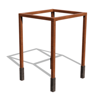 Corten acél pergola beállítás négyzet 224 x 200 cm