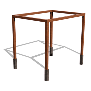 Corten acél pergola beállítás négyzet 324 x 250 cm