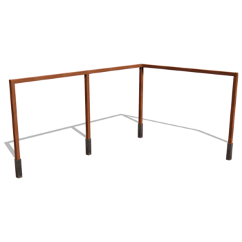Corten acél pergola sarokegység 600 x 412 cm