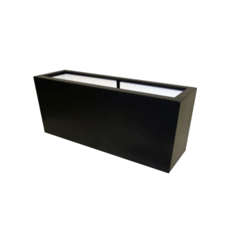 Üvegszálas virágláda - Téglalap alakú - 120 x 30 x 50 cm - RAL9005 matt (fekete) - Alátéttel