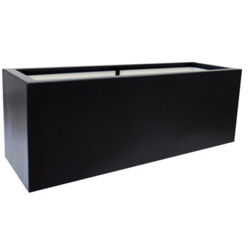 Üvegszálas virágláda - Téglalap alakú - 120 x 40 x 50 cm - RAL9005 matt (fekete) - Alátéttel