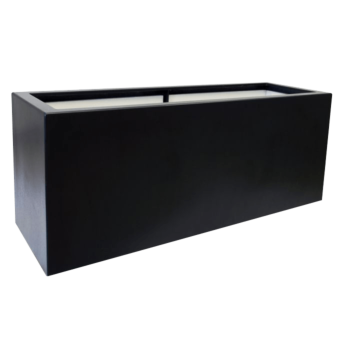 Üvegszálas virágláda - Téglalap alakú - 120 x 50 x 60 cm - RAL9005 matt (fekete) - Alátéttel