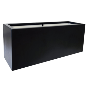 Üvegszálas virágláda - Téglalap alakú - 150 x 50 x 60 cm - RAL9005 matt (fekete) - Alátéttel