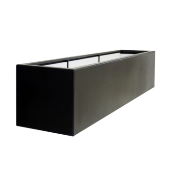 Üvegszálas virágláda - Téglalap alakú - 200 x 40 x 40 cm - RAL9005 matt (fekete) - Alátéttel