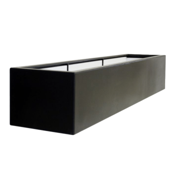 Üvegszálas virágláda - Téglalap alakú - 230 x 50 x 40 cm - RAL9005 matt (fekete) - Alátéttel