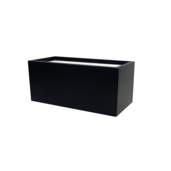 Üvegszálas virágláda - Téglalap alakú - 80 x 40 x 40 cm - RAL9005 matt (fekete) - Alátéttel