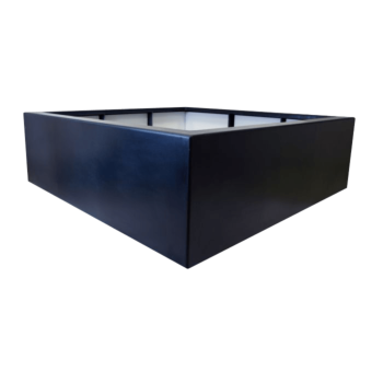 Üvegszálas virágláda - Négyzet - 140 x 140 x 60 cm - RAL9005 matt (fekete) - Alátéttel