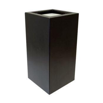 Üvegszálas virágláda - Négyzet - 50 x 50 x 100 cm - RAL9005 matt (fekete) - Alátéttel