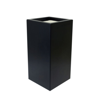 Üvegszálas virágláda - Négyzet - 50 x 50 x 80 cm - RAL9005 matt (fekete) - Alátéttel