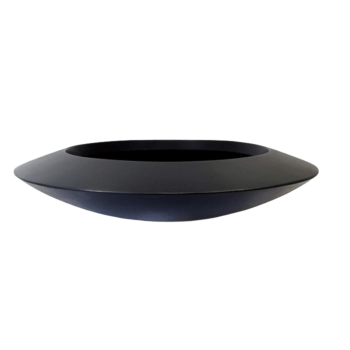 Üvegszálas virágláda - Tál - Ø 120 x 20 cm - RAL9005 matt (fekete) - Alátéttel