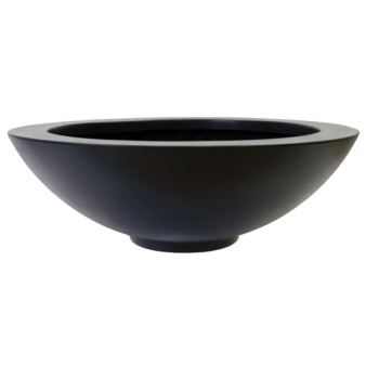 Üvegszálas virágláda - Tál - Ø 120 x 40 cm - RAL9005 matt (fekete) - Alátéttel