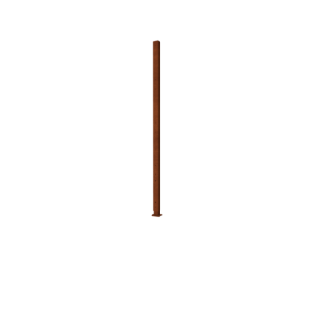 Corten acél kerti kerítés H végoszlop talplemezzel 190 x 6 x 6 cm