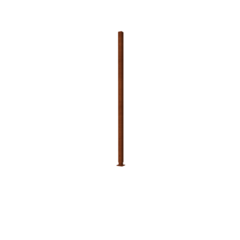 Corten acél kerti kerítés H sarkos oszlop talplemezzel 190 x 6 x 6 cm