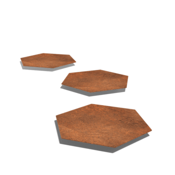 Corten acél lépőkő Hatszög 50