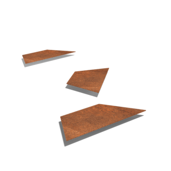Corten acél lépőkő Hatszög HH 50