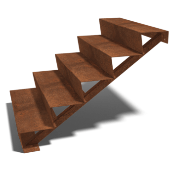 Corten acél lépcső New York 5 lépcsőfok (szélesség 120 cm)