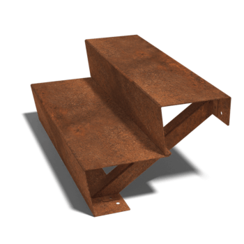 Corten acél lépcső New York 2 lépcsőfok (szélesség 80 cm)