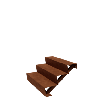 Corten acél lépcső New York 3 lépcsőfok (szélesség 100 cm)