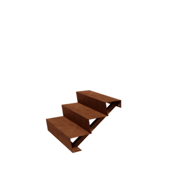 Corten acél lépcső New York 3 lépcsőfok (szélesség 80 cm)