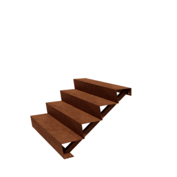 Corten acél kerti lépcső - 4-lépcsőfokos - 48 x 120 x 68 cm