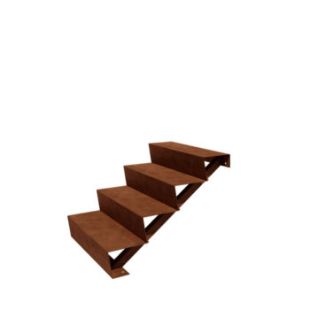 Corten acél lépcső New York 4 lépcsőfok (szélesség 80 cm)