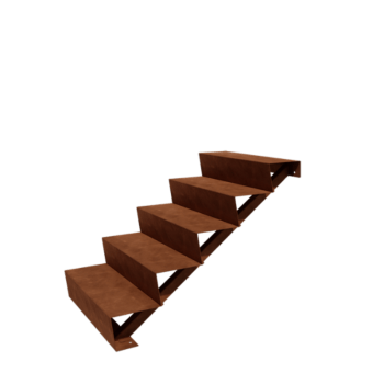 Corten acél lépcső New York 5 lépcsőfok (szélesség 80 cm)