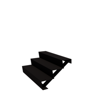 Acél kerti lépcső - 3-lépcsőfokos - 72 x 120 x 51 cm - RAL9005 matt (fekete)