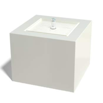 Alumínium szökőkút - Lyra - 50 x 50 x 40 cm - RAL9010 matt (fehér) - LED világítással