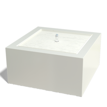 Alumínium szökőkút - Lyra - 80 x 80 x 40 cm - RAL9005 matt (fekete) - LED világítással