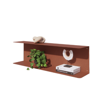 Acél fali polc - C-alak - 100 x 20 x 28 cm - Corten look