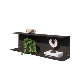 Acél fali polc - C-alak - 100 x 20 x 28 cm - RAL9005 matt (fekete)