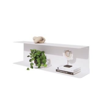 Acél fali polc - C-alak - 100 x 20 x 28 cm - RAL9010 matt (fehér)