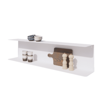 Acél fali polc - C-alak - 120 x 20 x 28 cm - RAL9010 matt (fehér)