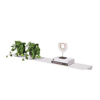 Acél fali polc - L-alak - 120 x 20 x 5 cm - RAL9010 matt (fehér)