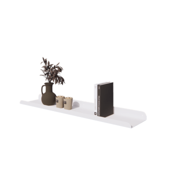 Acél fali polc - U-alak - 100 x 20 x 5 cm - RAL9010 matt (fehér)