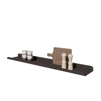 Acél fali polc - U-alak - 120 x 20 x 5 cm - RAL9005 matt (fekete)