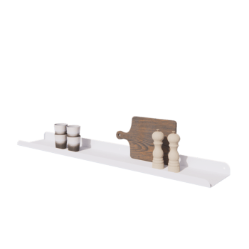 Acél fali polc - U-alak - 120 x 20 x 5 cm - RAL9010 matt (fehér)