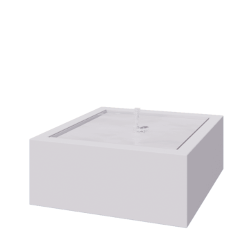 Alumínium szökőkút - Lyra - 120 x 120 x 40 cm - RAL9010 matt (fehér) - LED világítással