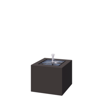 Alumínium szökőkút - Lyra - 50 x 50 x 40 cm - RAL7016 matt (antracitszürke) - LED világítással