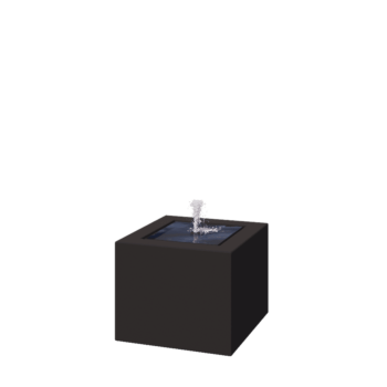 Alumínium szökőkút - Lyra - 50 x 50 x 40 cm - RAL9005 matt (fekete) - LED világítással