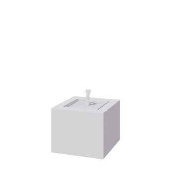 Alumínium szökőkút - Lyra - 50 x 50 x 40 cm - RAL9010 matt (fehér) - LED világítással