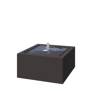 Alumínium szökőkút - Lyra - 80 x 80 x 40 cm - RAL7016 matt (antracitszürke) - LED világítással