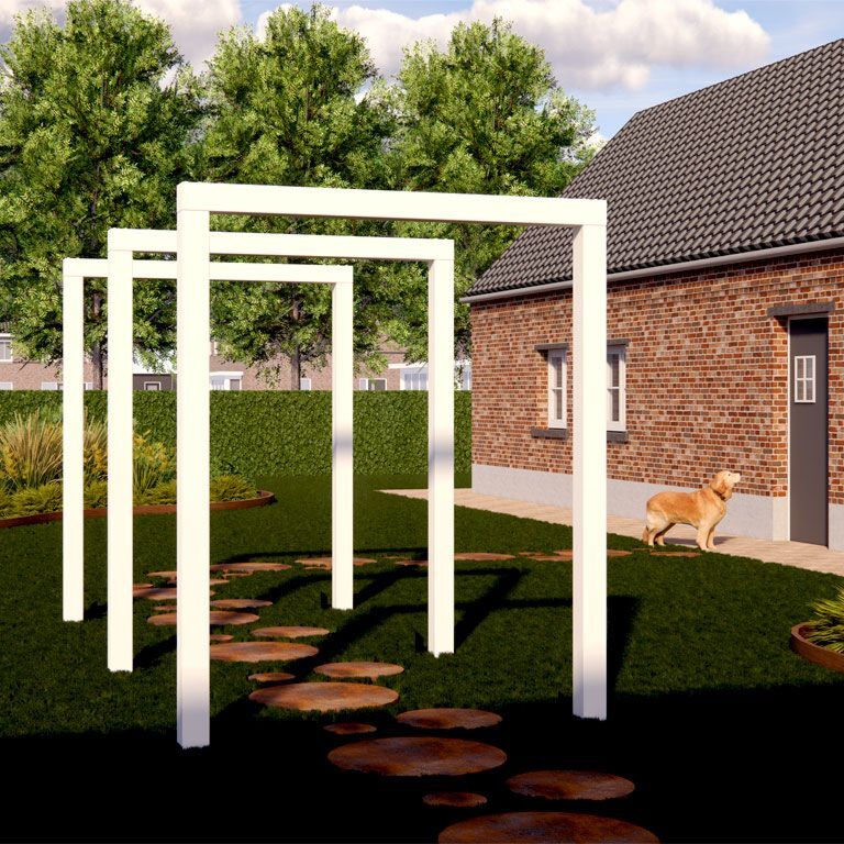 Porszórt acél pergola egyenes 250 cm