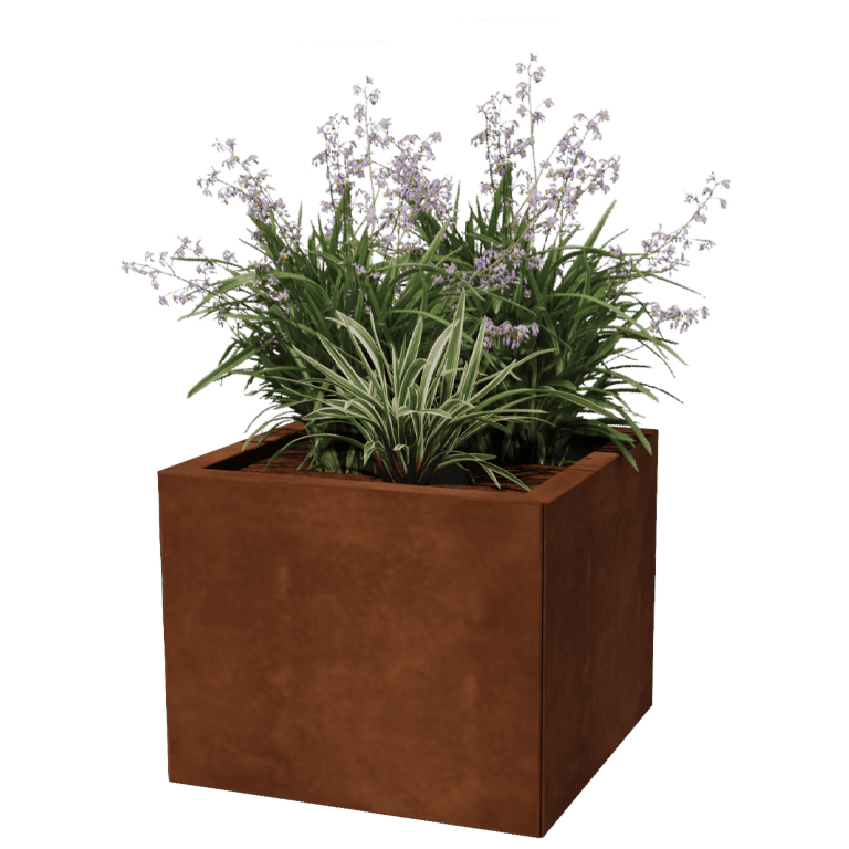 Corten acél virágláda Miami 50 x 50 cm