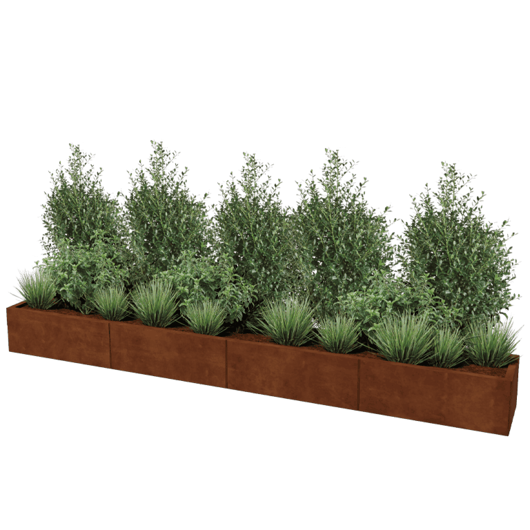 Corten acél virágláda Texas xxl 320 x 40 cm