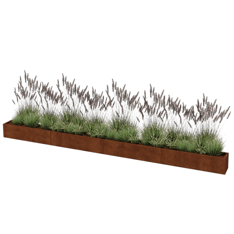 Corten acél virágláda Texas xxl 480 x 30 cm