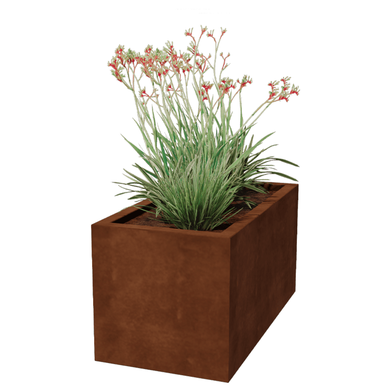 Corten acél hegesztett virágláda Montana 100 x 50 x 50 cm